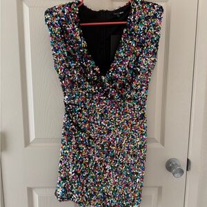 Fashion Nova Vibrant Sequin Mini Dress